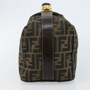 FENDI Zucca Canvas Vanity Bag Black Brown gold Auth 144081-5