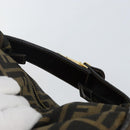 FENDI Zucca Canvas Vanity Bag Black Brown gold Auth 144081-7