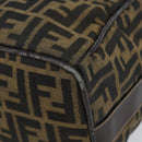 FENDI Zucca Canvas Vanity Bag Black Brown gold Auth 144081-9