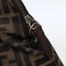 FENDI Zucca Canvas Hand Bag Brown Black Silver Auth 144082-10