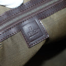 FENDI Zucca Canvas Hand Bag Brown Black Silver Auth 144082-11