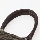 FENDI Zucca Canvas Hand Bag Brown Black Silver Auth 144082-8