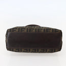 FENDI Zucca Canvas Hand Bag Brown Black Silver Auth 144082-5