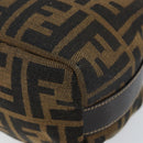 FENDI Zucca Canvas Vanity Pouch Black Brown gold Auth 144083-11
