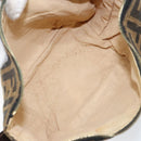 FENDI Zucca Canvas Vanity Pouch Black Brown gold Auth 144083-17