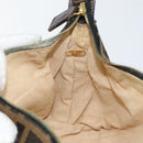 FENDI Zucca Canvas Vanity Pouch Black Brown gold Auth 144083-18