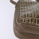 FENDI Zucchino Canvas Shoulder Bag Enamel Beige Auth 144084-9