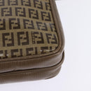 FENDI Zucchino Canvas Shoulder Bag Enamel Beige Auth 144084-16