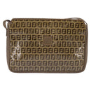FENDI Zucchino Canvas Shoulder Bag Enamel Beige Auth 144084-13