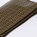 FENDI Zucchino Canvas Shoulder Bag Enamel Beige Auth 144084-6