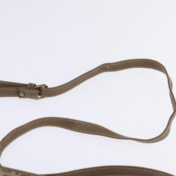 FENDI Zucchino Canvas Shoulder Bag Enamel Beige Auth 144084