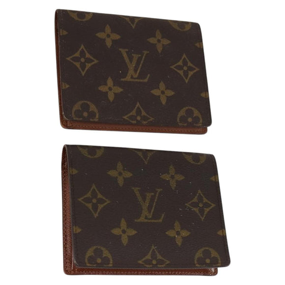 LOUIS VUITTON Monogram Porte 2 Cult Vertical Pass Case 2Set M60533 Auth 144086