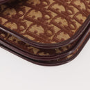 Christian Dior Trotter Canvas Shoulder Bag Red Gold Auth 144089-15