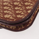 Christian Dior Trotter Canvas Shoulder Bag Red Gold Auth 144089-17