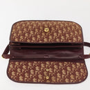 Christian Dior Trotter Canvas Shoulder Bag Red Gold Auth 144089-9