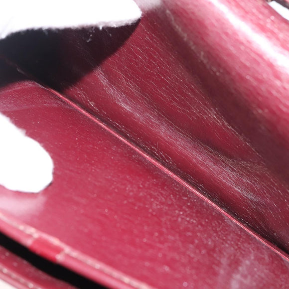 Christian Dior Trotter Canvas Shoulder Bag Red Gold Auth 144089