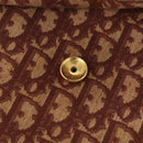 Christian Dior Trotter Canvas Shoulder Bag Red Gold Auth 144089-10