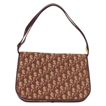 Christian Dior Trotter Canvas Shoulder Bag Red Gold Auth 144089 - 0