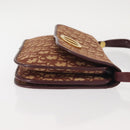 Christian Dior Trotter Canvas Shoulder Bag Red Gold Auth 144089-4