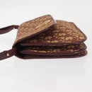 Christian Dior Trotter Canvas Shoulder Bag Red Gold Auth 144089-5