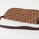 Christian Dior Trotter Canvas Shoulder Bag Red Gold Auth 144089-7