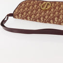 Christian Dior Trotter Canvas Shoulder Bag Red Gold Auth 144089-8