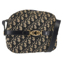 Christian Dior Trotter Canvas Shoulder Bag Navy Gold Auth 144091-1