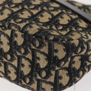 Christian Dior Trotter Canvas Shoulder Bag Navy Gold Auth 144091-13