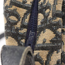 Christian Dior Trotter Canvas Shoulder Bag Navy Gold Auth 144091-15