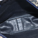 Christian Dior Trotter Canvas Shoulder Bag Navy Gold Auth 144091-17