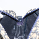 Christian Dior Trotter Canvas Shoulder Bag Navy Gold Auth 144091-18