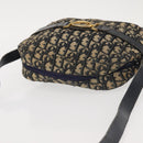 Christian Dior Trotter Canvas Shoulder Bag Navy Gold Auth 144091-6
