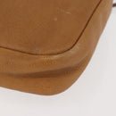 LOEWE Anagram Shoulder Bag Leather Beige Gold Auth 144092-14