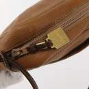 LOEWE Anagram Shoulder Bag Leather Beige Gold Auth 144092-10