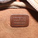 LOEWE Anagram Shoulder Bag Leather Beige Gold Auth 144092-12