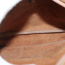 LOEWE Anagram Shoulder Bag Leather Beige Gold Auth 144092-11