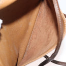 LOEWE Anagram Shoulder Bag Leather Beige Gold Auth 144092-19