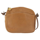 LOEWE Anagram Shoulder Bag Leather Beige Gold Auth 144092-13