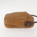 LOEWE Anagram Shoulder Bag Leather Beige Gold Auth 144092-3