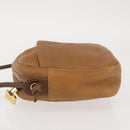 LOEWE Anagram Shoulder Bag Leather Beige Gold Auth 144092-4