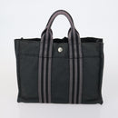 HERMES Fourre Tout PM Hand Bag Canvas 3 Set Gray Red Auth 144094-2