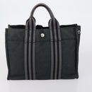 HERMES Fourre Tout PM Hand Bag Canvas 3 Set Gray Red Auth 144094-3