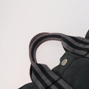 HERMES Fourre Tout PM Hand Bag Canvas 3 Set Gray Red Auth 144094-6