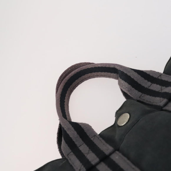 HERMES Fourre Tout PM Hand Bag Canvas 3 Set Gray Red Auth 144094