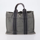 HERMES Fourre Tout PM Hand Bag Canvas 3 Set Gray Red Auth 144094-9
