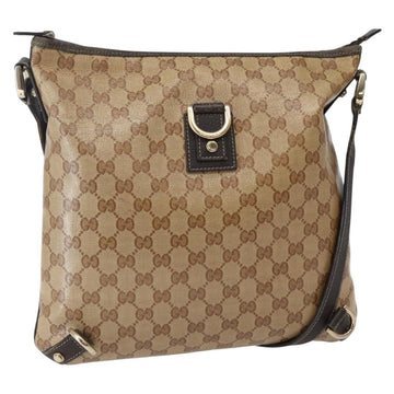 GUCCI GG Crystal Abbey Bag Coated Canvas Outlet Beige Gold 268642 Auth 144095