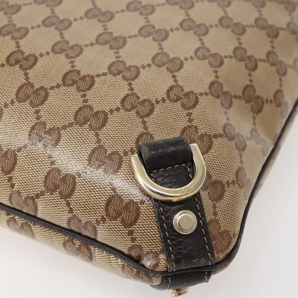 GUCCI GG Crystal Abbey Bag Coated Canvas Outlet Beige Gold 268642 Auth 144095