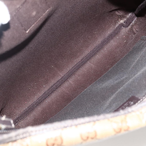 GUCCI GG Crystal Abbey Bag Coated Canvas Outlet Beige Gold 268642 Auth 144095