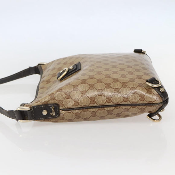 GUCCI GG Crystal Abbey Bag Coated Canvas Outlet Beige Gold 268642 Auth 144095