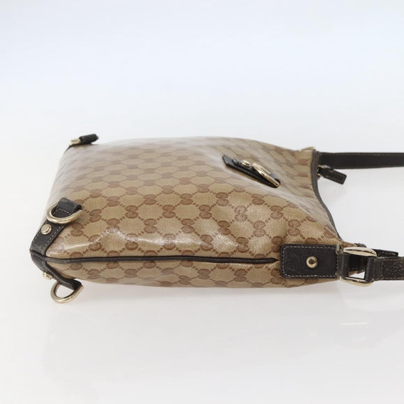 GUCCI GG Crystal Abbey Bag Coated Canvas Outlet Beige Gold 268642 Auth 144095